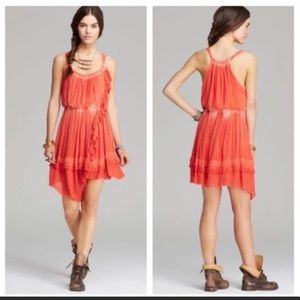 Free people tied dye orange dress
